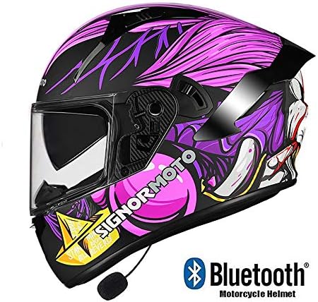 フルフェイスブルートゥースヘルメットdot承認のオートバイモペットストリートカーレーシングバイクのヘルメットとサンバイザーブルートゥーススペース 代引き不可 若い男性と女性
