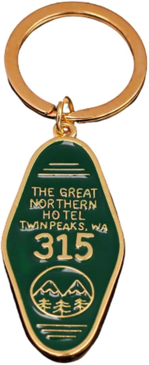 TV show Twin Peaks Keychain Green Prismatic Metal Keyring Key chain The