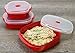 Reston Lloyd Nesting Microwave Containers, Set of 3, Adjustable Steam Vents, Airtight, Meal Prep, Durable BPA-Free Plastic- Freezer & Dishwasher Safe, Cookware & Food Storage, Anyday Cookware, Red