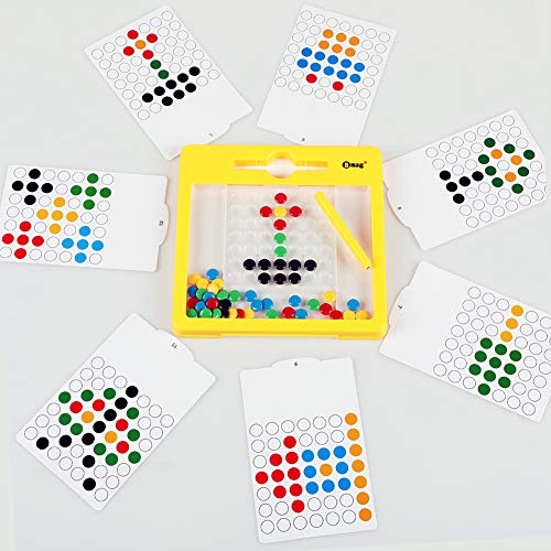 BMAG Magnetic Drawing Pad, Creative Doodle Board, Magnatab Toys, Magnetic M&M Dots Drawing Tablet, Educational Travel Doodle Toys for Toddler Kids Children (Small)