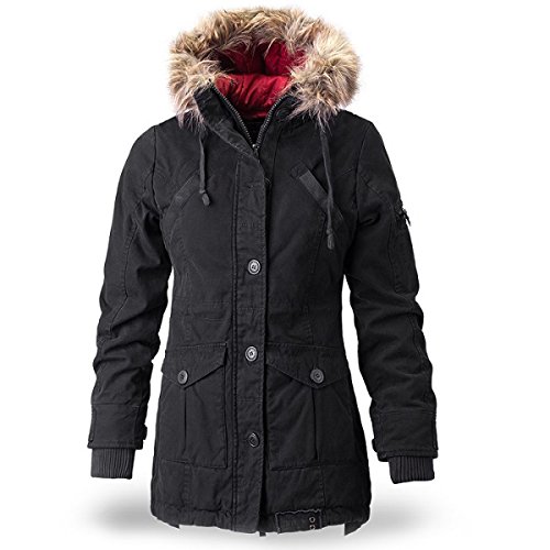 Thor Steinar Women's Frieda Hooded Parka Jacket German Style (L, Black)