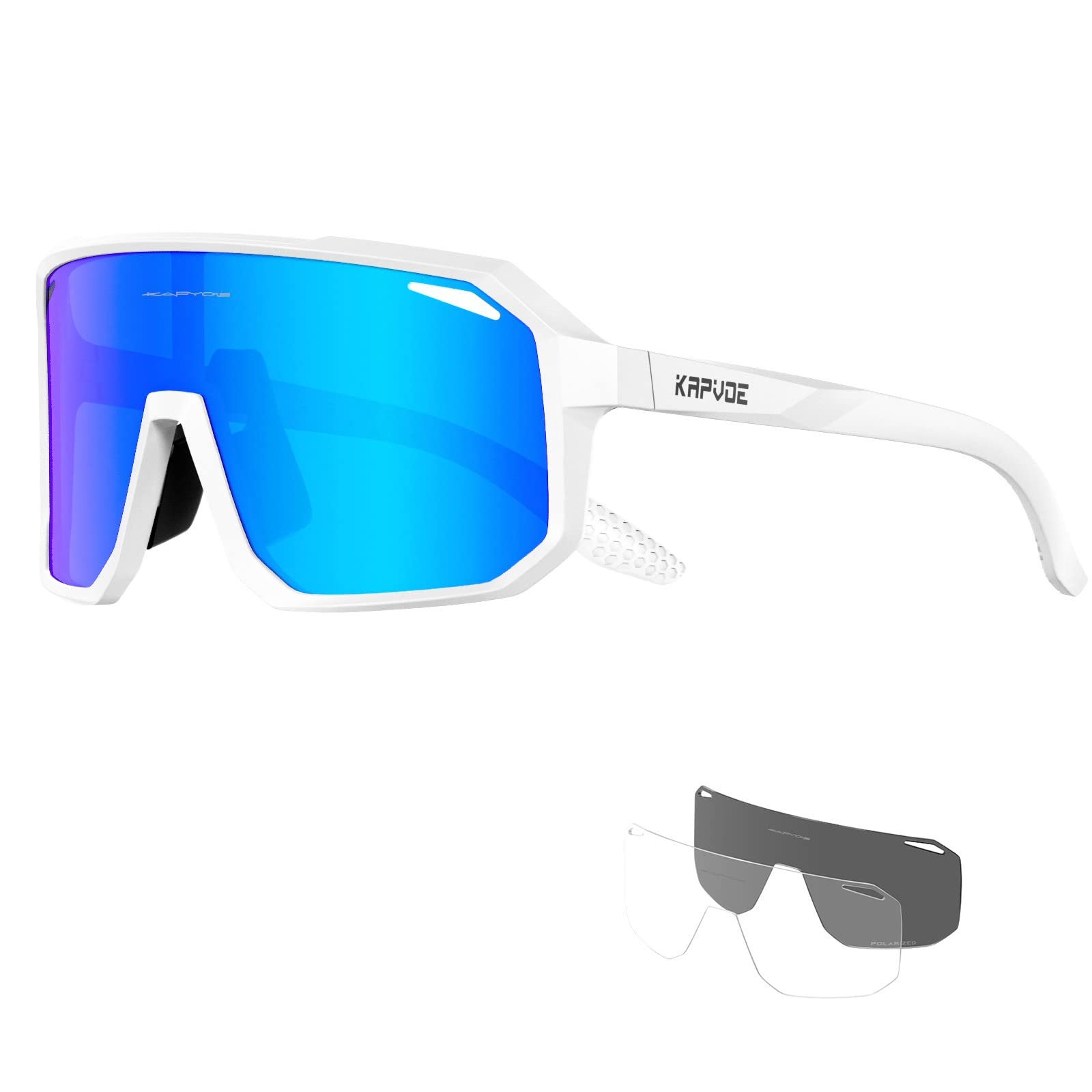 KAPVOE Polarized Cycling Glasses Sports Sunglasses UV400 Protection Running Fishing Glasses for Men Women K62