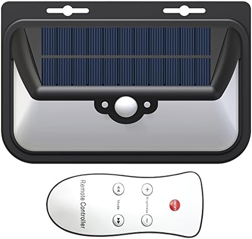 iPHD Solar Wall Lights 48 Led, Waterproof IP65 Wireless Motion Sensor Light Wide Angel 270 Degree Security Night Light with Sunpower Solar Panel for Outdoor Landscape Cold White 6000K Pack-1 (Black)