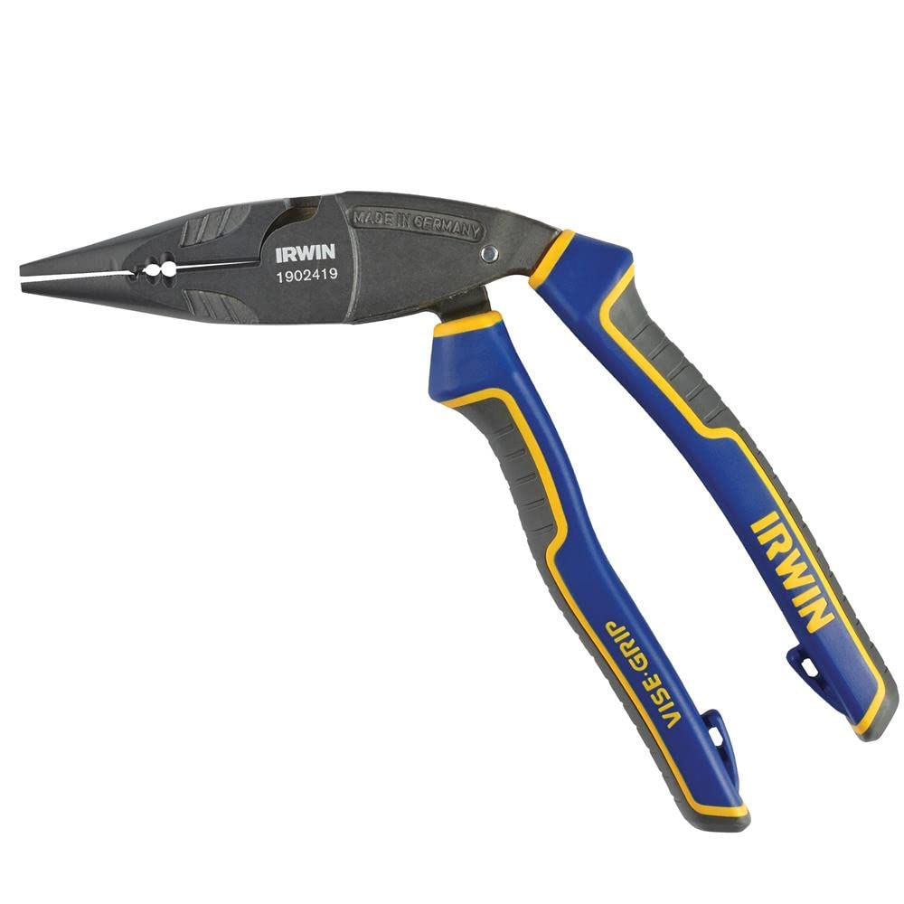 IRWIN Visegrip 1950508 8-Inch Ergo Multi-Long Nose Pliers - Blue/Yellow