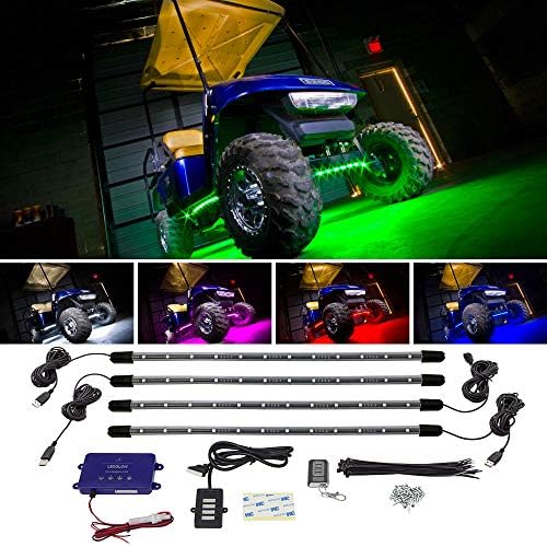 LEDGlow 4pc Standard Million Color LED Golf Cart Underglow Accent Neon Lighting Kit for EZGO Yamaha Club Car – Water Resistant Flexible Tubes – Previous Model LEDGlow 4pc Standard Million Color LED Golf Cart Underglow Accent Neon Lighting Kit for EZGO Yamaha Club Car – Water Resistant Flexible Tubes – Previous Model