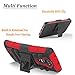 LG G Flex 2 Case, Combo Shell Cover Kickstand with Built-in Holster Locking Belt Clip+Circle(TM) Touch Screen Pen and Screen Protector (Red)