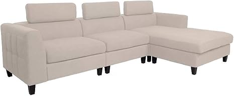 Canape Sectionnel Lundberg Fauteuil Moderne A Assise Profonde Modulable Avec Cadre En Bois Massif Pour Droitier Et Ble Amazon Ca Maison Et Cuisine