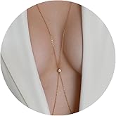 14K Gold Plated Sexy Body Chains for Women, Layered Rhinestone Crossover Bikini Bra Body Jewelry, Summer Beach Crystal Belly Waist Chain