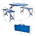 Lucky Tree Folding Outdoor Camp Suitcase Picnic Table 4 Seats,5 Piece Table and Benches Set With Carrying Casethumb 1