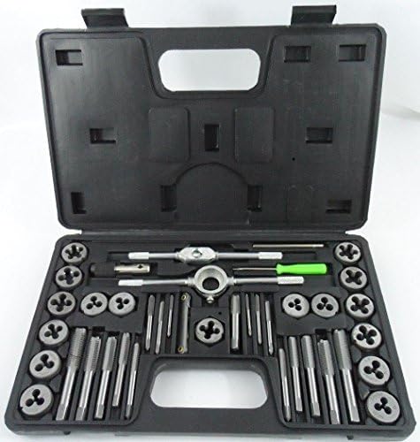 40pc Metric Tap & Die Set w/Case Screw Extractor Remover Kit Thread Cleaner New by Threading Tools