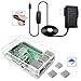 Smraza Case for Raspberry Pi 4, Case with Fan Acrylic Case with 4PCS Heatsinks, 5V 3A USB-C Type C Power Supply for Raspberry Pi 4 Model B 8GB/4GB/2GB/1GB Clear (Board Not Included)