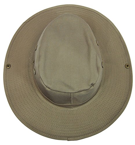 Boonie Bush Safari Outdoor Fishing Hiking Hunting Boating Snap Brim Hat Sun Cap with Neck Flap (Khaki, L)