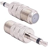 Fancasee Paquete de 2 adaptadores de enchufe mono macho tipo F hembra a 1/8" 0.138 in macho Conector convertidor de acoplador