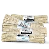 Beamer 6 Inch Unbleached Soft Pipe Cleaners, 264 Pieces, 6 Bundles - 100% Cotton, Extra Absorbent, Tapered, No Colors Or Dyes, Bendable, Reusable + Beamer Smoke Collectible Sticker
