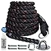 B BRANTON Easy-Install Workout Climbing Rope - 25 feet Exercise Climbing Rope w/Anchor, Carabiner, Anchor Covers & Liquid Chalk - Safe & Sturdy, Great for Indoor & Outdoor Use - Gym Climbing Rope