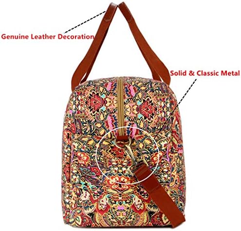 BAOSHA HB-32 Canvas Travel Duffel Bag Weekender Overnight Bag Carry on Oversized for Ladies Women (Colour) 7 BAOSHA HB-32 Canvas Travel Duffel Bag Weekender Overnight Bag Carry on Oversized for Ladies Women (Colour)