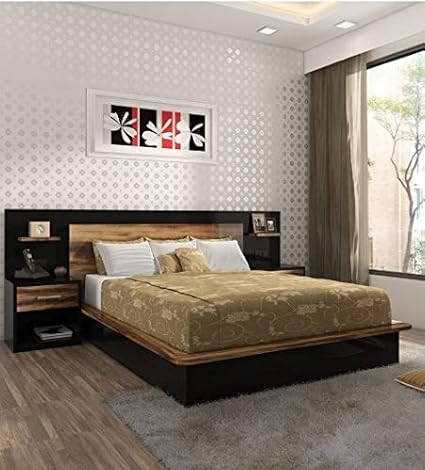 Hekami Interiors King Size Bed With Box Storage With Side Tables