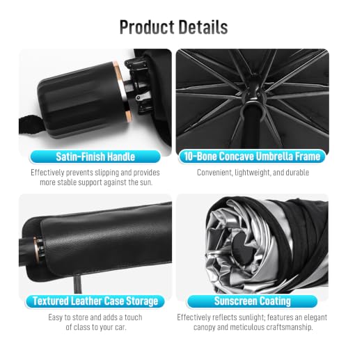 Car Windshield Sun Shade Umbrella,Car Sunshade,Foldable Windscreen Sunshade Car Front Windshield Sun Shade,UV & Heat Protection for Cars Trucks SUVs Inside(140 x 79cm)