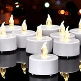 Hanzim LED Tea Lights Candles- 50PACK Flameless Candles Realistic and Bright Flickering Long Lasting 200Hours for Holiday Celebration,Party, Home Decoration Warm White,Battery Operated