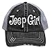Jeep Girl Embroidered Trucker Style Cap Hat Grey Grey White