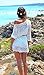 Creabygirls® Women's Sexy Crochet Hollow Out Bikini Cover Up Dress with Belt White