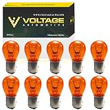 (10 Pack) 1157A 1157NA 1157 Amber Automotive Brake Light Turn Signal Side Marker Light Bulb - Voltage Automotive - OEM Replacement