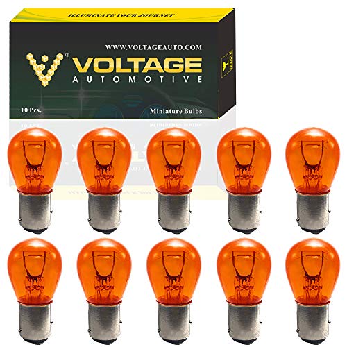 (10 Pack) 1157A 1157NA 1157 Amber Automotive Brake Light Turn Signal Side Marker Light Bulb - Voltage Automotive - OEM Replacement