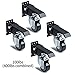 Heavy Duty Retractable Workbench Casters | Durable All Steel Electrocoating Finish | Anti-Slip Foot Pedal | 4 Pack (400lbs) | Locking Worktable Caster Wheels Kit | 360 Swivel Casters