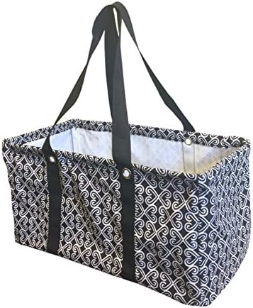 Carryall Wireframe Large All Purpose Utility Tote (B/W Swirl)
