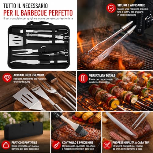 9-Piece Barbecue Tool Set Stainless Steel Barbecue Gloves Set of Tools Double Heat Resistant Oven Gloves for Barbecue Grilling Baking Fireplace