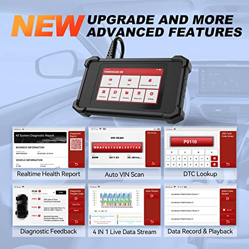 THINKCAR OBD2 Scanner, 2023 Newest THINKSCAN SR4 Car Diagnostic Scan Tool Lifetime Free Update, ABS/SRS/ECM/TCM System Diagnostic + Oil/EPB/SAS Reset Code Reader, Battery Test, AutoVIN, Android 7.0