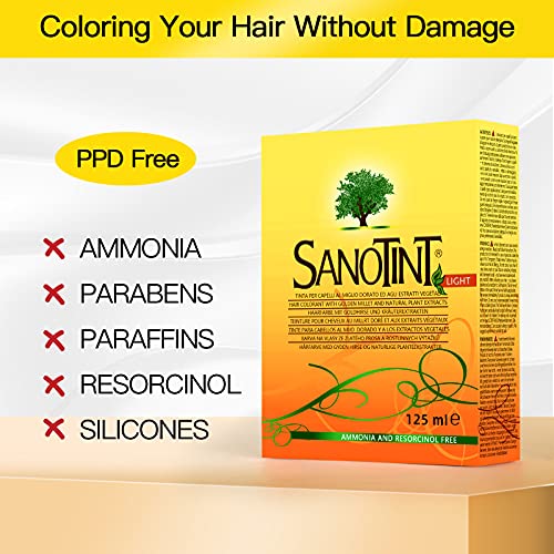Sanotint Natural Hair Dye, 74 Light Brown Permanent Hair Dye, Ammonia