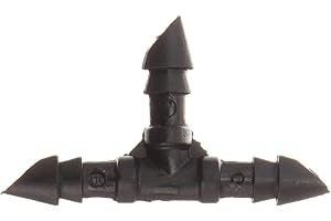 Orbit 67401 1/4" Barb Drip irrigation Drip Tee, 25-Pack, Black