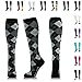 NEWZILL Medical Compression Socks for Women & Men Circulation 20-30 mmHg, Best for Running Athletic Hiking Travel Flight Nurses (Black Gray Argyle,XXL)