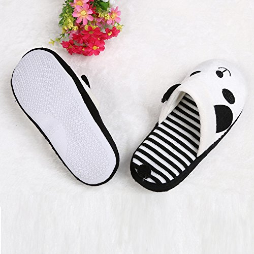Tantisy ♣↭♣ Boy and Girls Lovely Cartoon Warm Cotton Flat Slippers Cute Panda Soft Stripe Anti-Slip Home Floor Slipper - Thumbnail 2