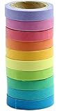 10x Decorative Washi Rainbow Sticky Paper Masking Adhesive Tape Scrapbooking DIY