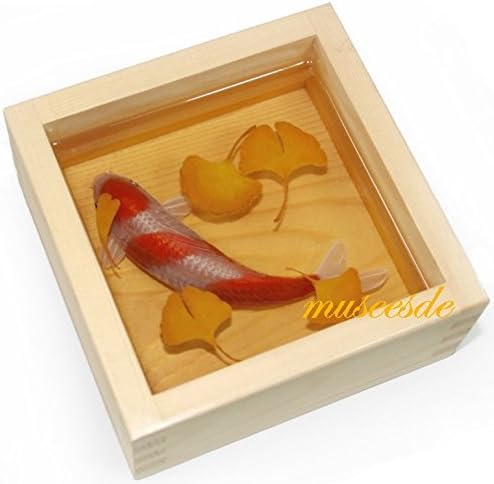 Amazon 樹脂金魚絵 手書き 現代アート アクリル樹脂 ハンドメイド 金魚絵 Resin Goldfish 銀杏錦鯉 置物 オブジェ オンライン通販