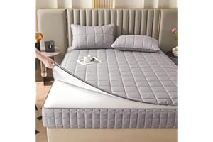 Zippered Mattress Protector Queen Size, 100% Waterproof & Noiseless Quilted Mattress Cover, 6-Side Encasement for King/Full/T