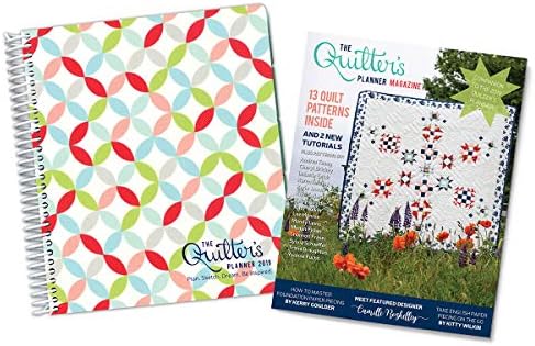 The Quilter's Planner 2019 Monthly and Weekly Planner Journal, 8" x 10", with Collector's Magazine: Filled with Tools for Every Quilter, Laminated Cover and Tabs (Orange Peel)