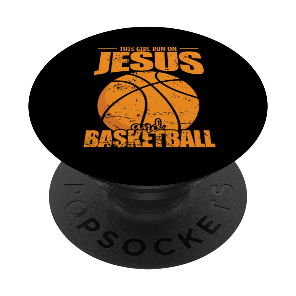 This Girl run on Jesus and Basketball PopSockets Swappable PopGrip