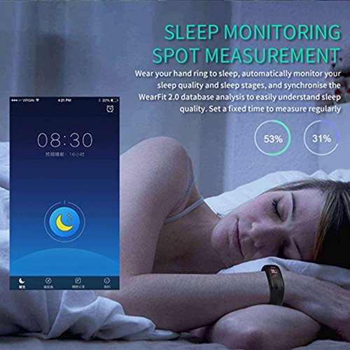 image for TechCode Fitness Tracker HR, Smart Activity Tracker with Heart Rate Mo