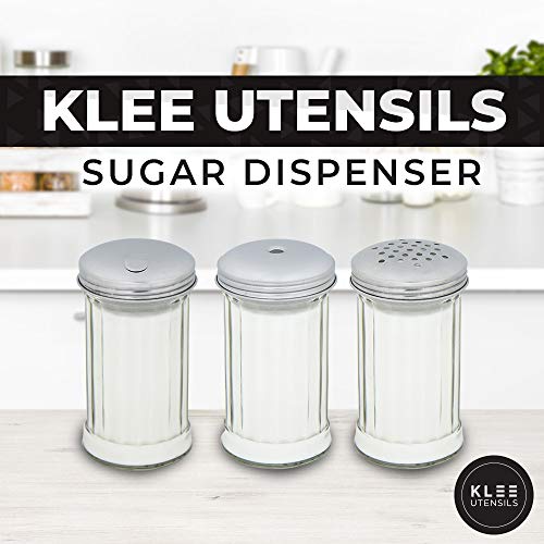 Klee Utensils Sugar Dispenser - Retro Style Glass Jar with Stainless Steel Side Cap Dishwasher Safe for Home & Restaurant Use ... (2) - Thumbnail 7
