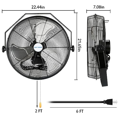 BILT HARD 4300 CFM 18 in. Industrial Wall Mount Fan, 3Speeds High