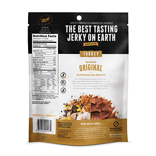 Perky Jerky, Turkey Jerky, 2.2 oz. Bag, More Than Just Original (Pack of 12) - Thumbnail 2