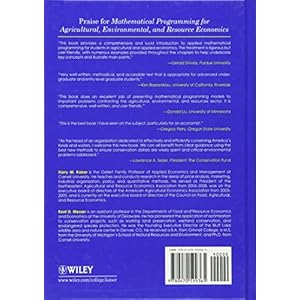 Mathematical Programming for Agricultural, Environmental, and Resource Economics