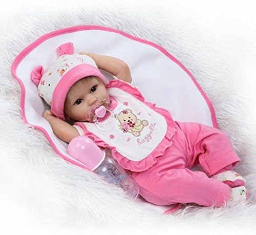 Rayish Reborn Baby Doll Soft Silicone 18inch 45cm Newborn Baby Doll lifelike Vinyl Pink Princess Dolls