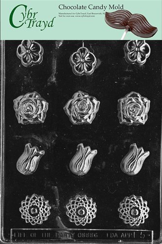 Cybrtrayd Life Of The Party F005 Assorted Flowers Chocolate Candy Mold In Sealed Protective Poly Bag Imprinted With Copyrighted Cybrtrayd Molding Instructions Home Garden Home Kitchen Bratza Com Br