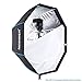 Neewer 31.5 inches /80 centimeters Portable Octagonal Umbrella Softbox for Studio Flash, Speedlite, with White Diffuser and Carrying Bag for Portrait Product Photography (Black/Blue)