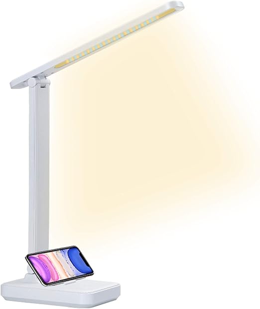 Lampe De Bureau Led Chevet Lampe Sans Fil Rechargeable Luminosite Ajustable Protection Des Yeux Lampe De Table With Phone Holder Amazon Fr Luminaires Et Eclairage