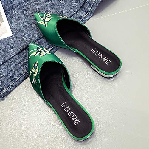 image for GHrcvdhw Women Shoes Stylish Cozy Cloth Fabric Embroidery Flower Slipp